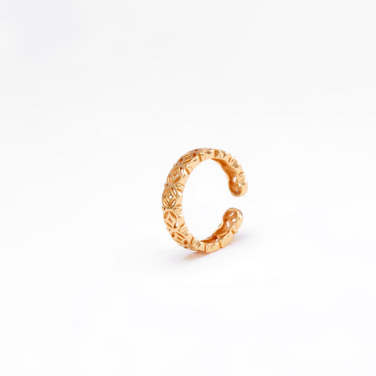 Gold plated adjustable size ring for girls and women