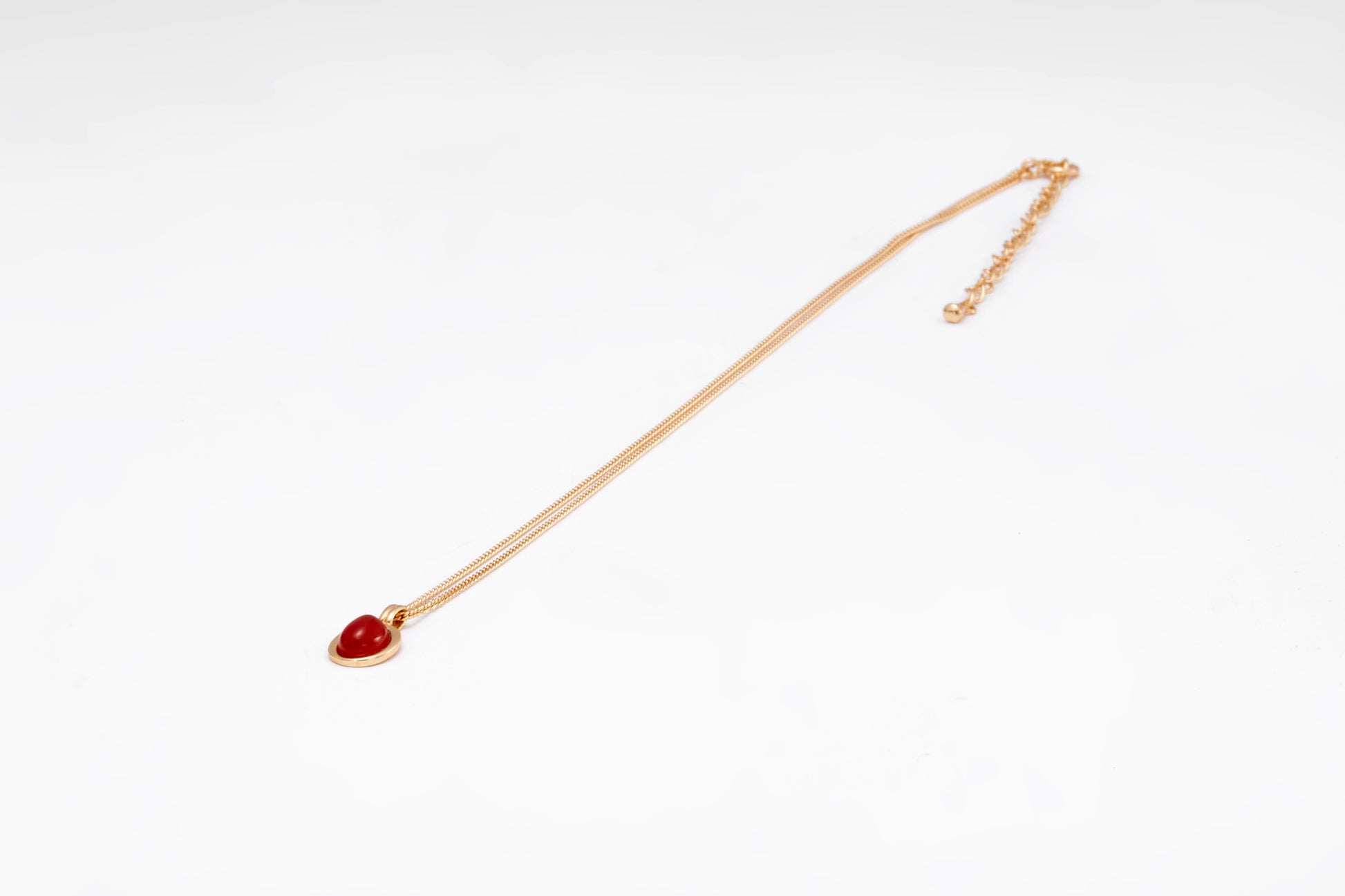 Gold plated necklace with agat for girls and women