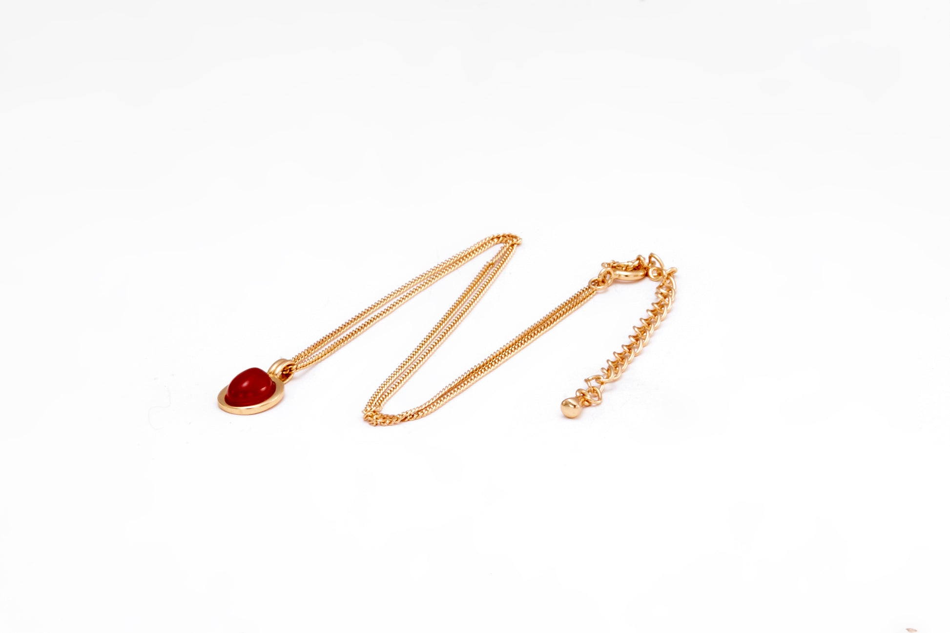 Gold plated necklace with agat for girls and women