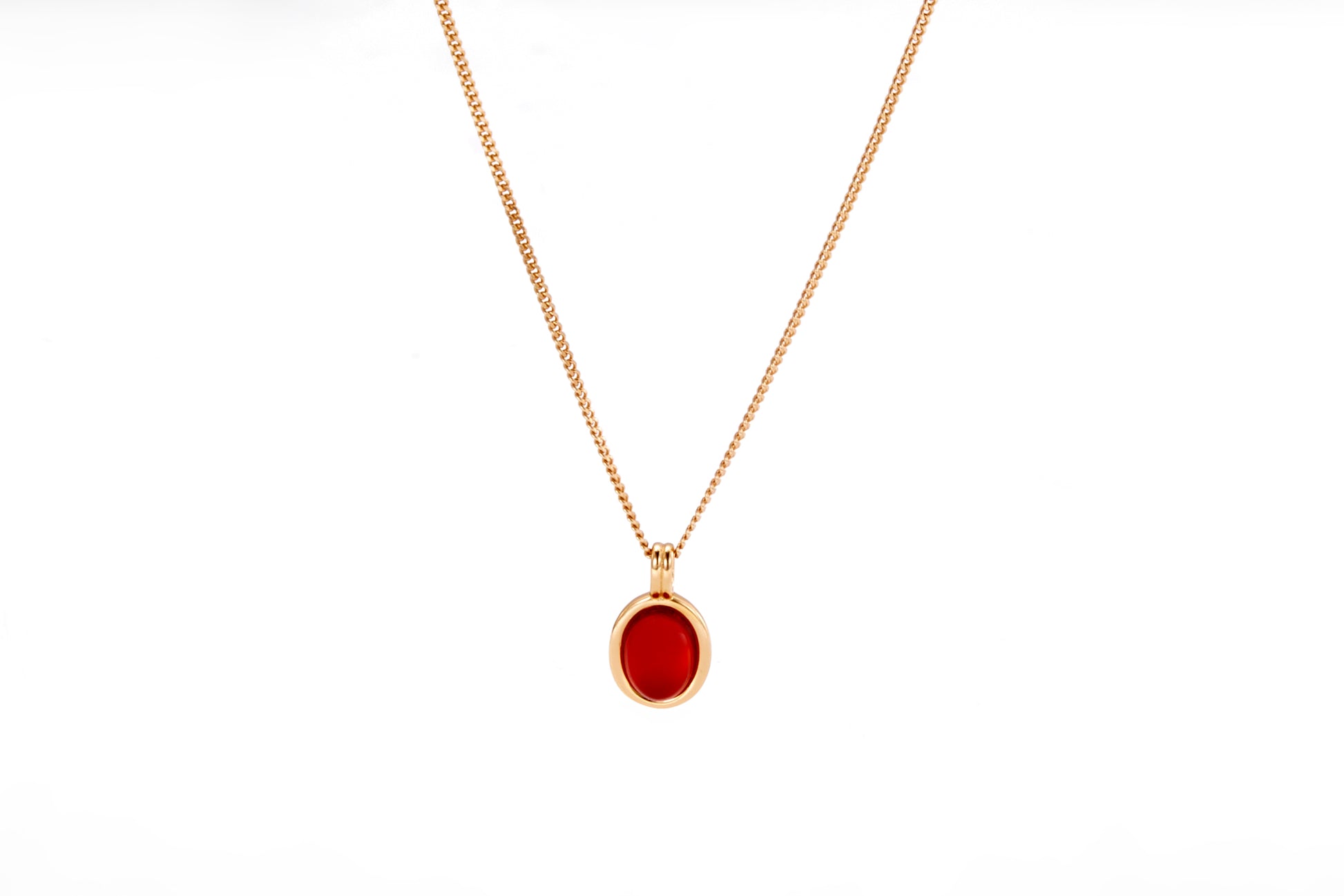 Gold plated necklace with agat for girls and women