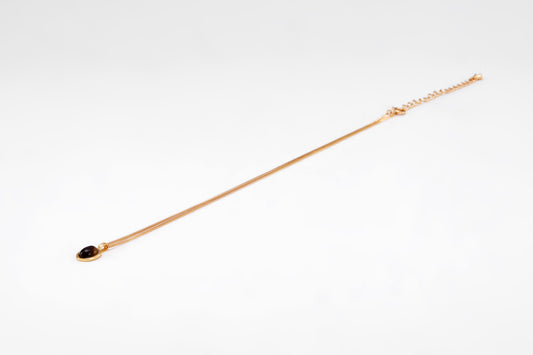 Gold-plated necklace with carnelian for girls and women