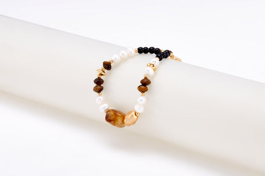 gold plated pearl bracelet for girls and women