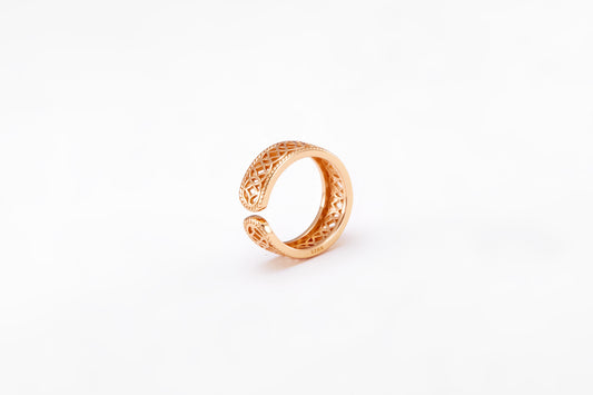 Gold plated adjustable size ring for girls and women