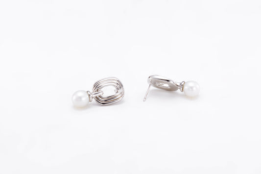 silver pearl earrings for women and girls