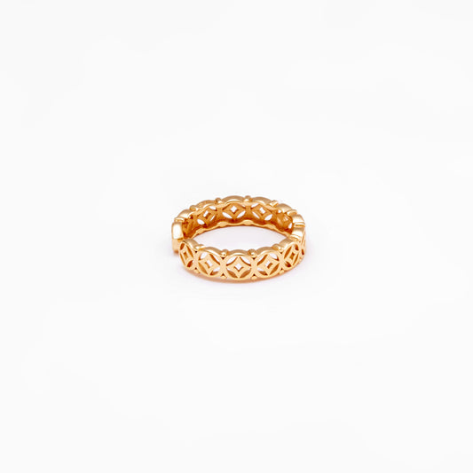 Gold plated adjustable size ring for girls and women