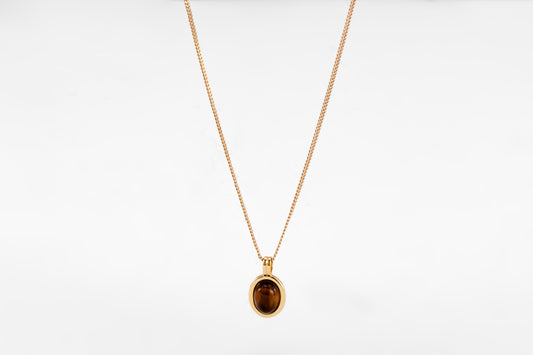 Gold-plated necklace with carnelian for girls and women