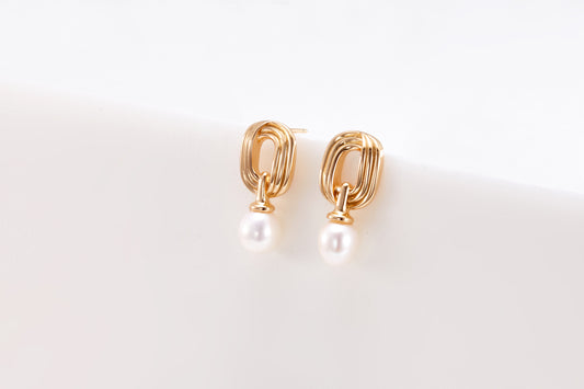 gold plated pearl clove earrings for women and girls