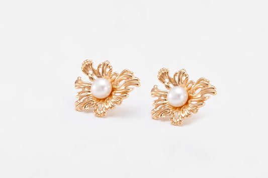 gold plated pearl clove earrings for women and girls