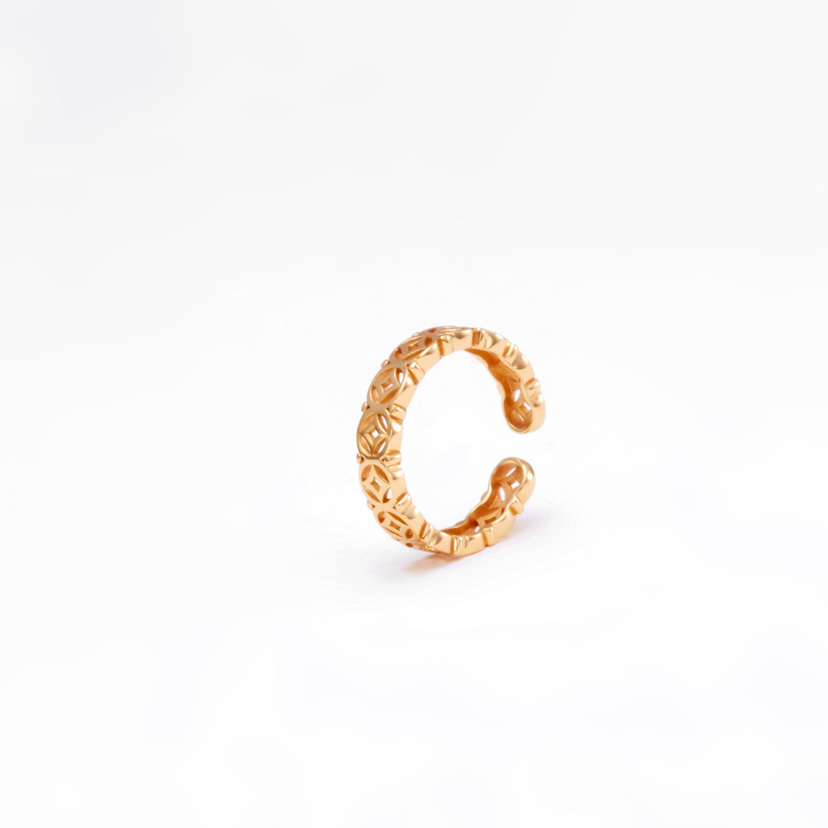 Gold plated adjustable size ring for girls and women 