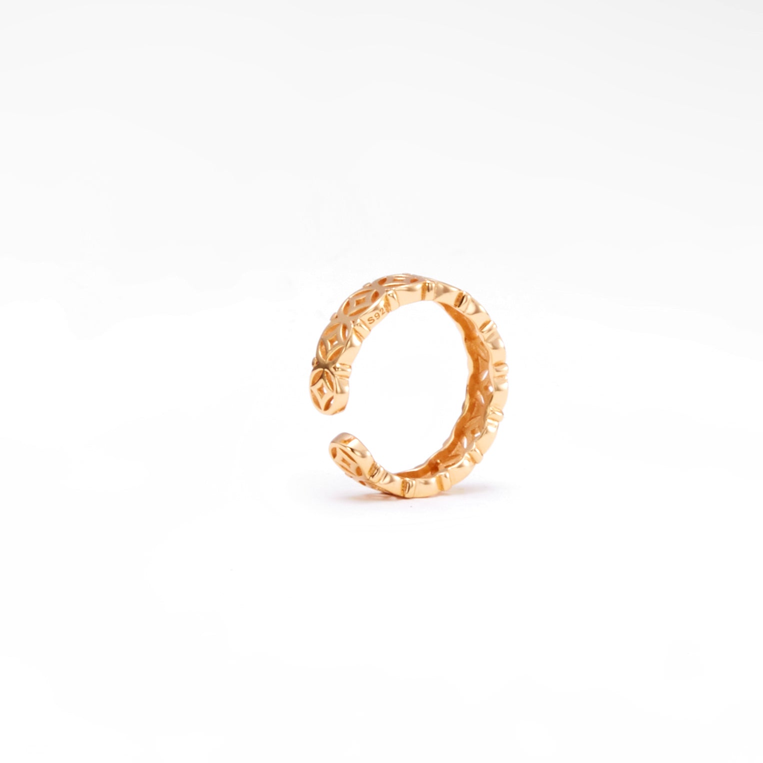Gold plated adjustable size ring for girls and women 