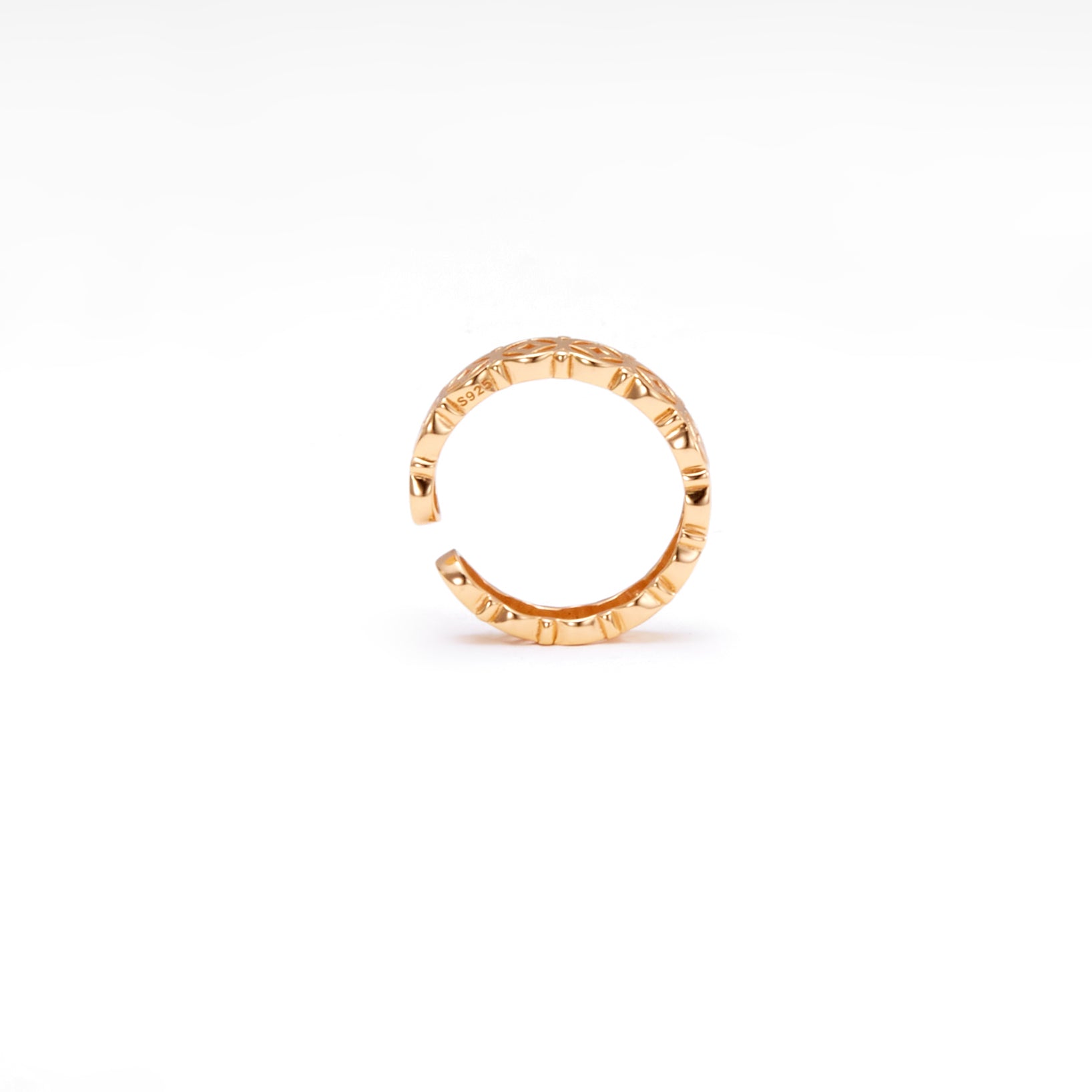 Gold plated adjustable size ring for girls and women 