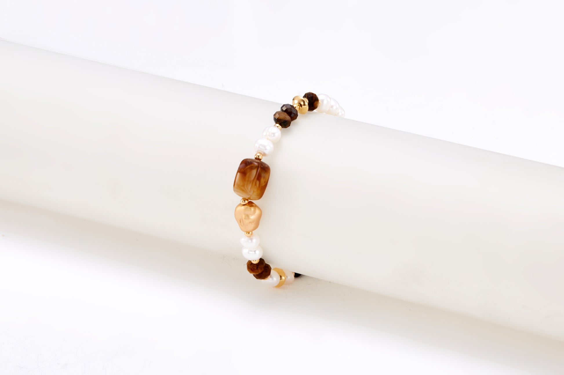 gold plated pearl bracelet for girls and women