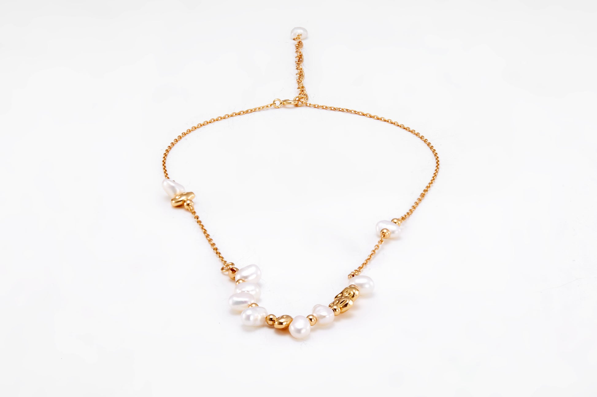 Gold-plated pearl necklace for girls and women 