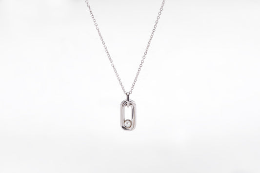 Silver pearl necklace for girls and women 