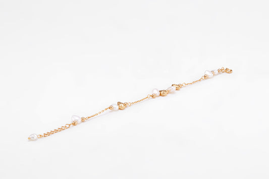 Gold-plated pearl bracelet for girls and women 