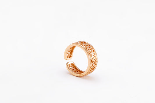 Gold plated adjustable size ring for girls and women 