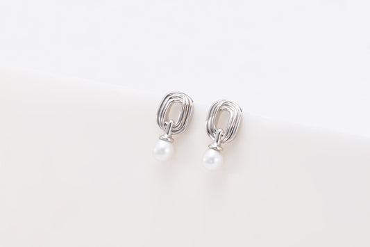 silver pearl earrings for women and girls